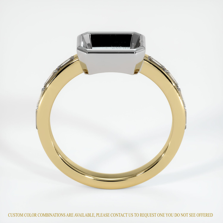 14K White & Yellow Accent Stones Ring Setting