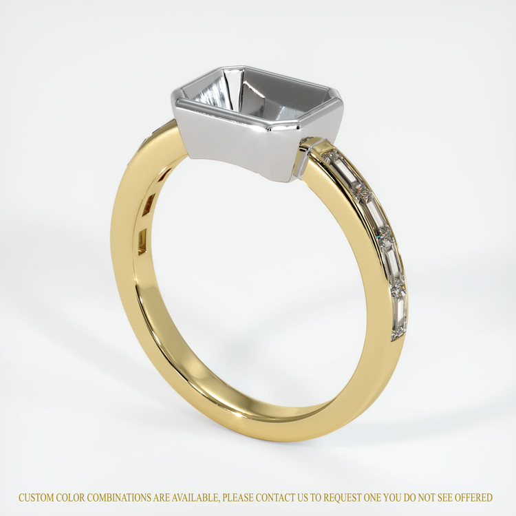 18K White & Yellow Accent Stones Ring Setting