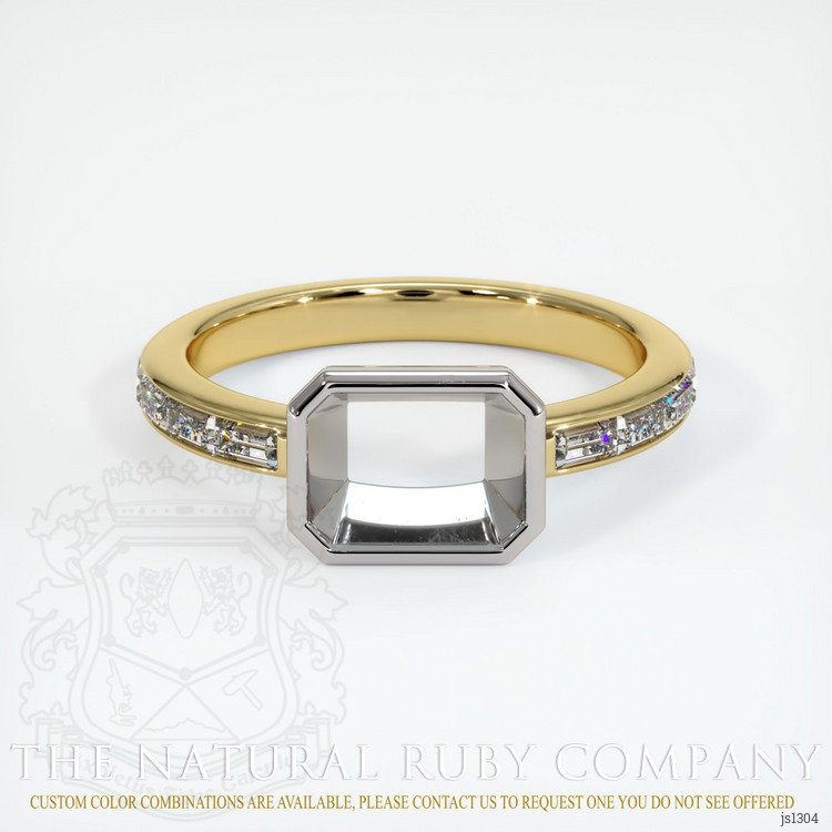 18K White & Yellow Accent Stones Ring Setting