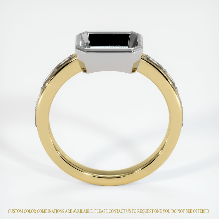 18K White & Yellow Accent Stones Ring Setting