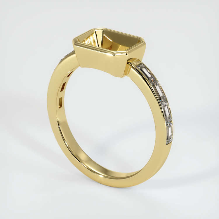 18K Yellow Gold Accent Stones Ring Setting