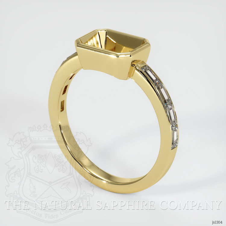 18K Yellow Gold Accent Stones Ring Setting