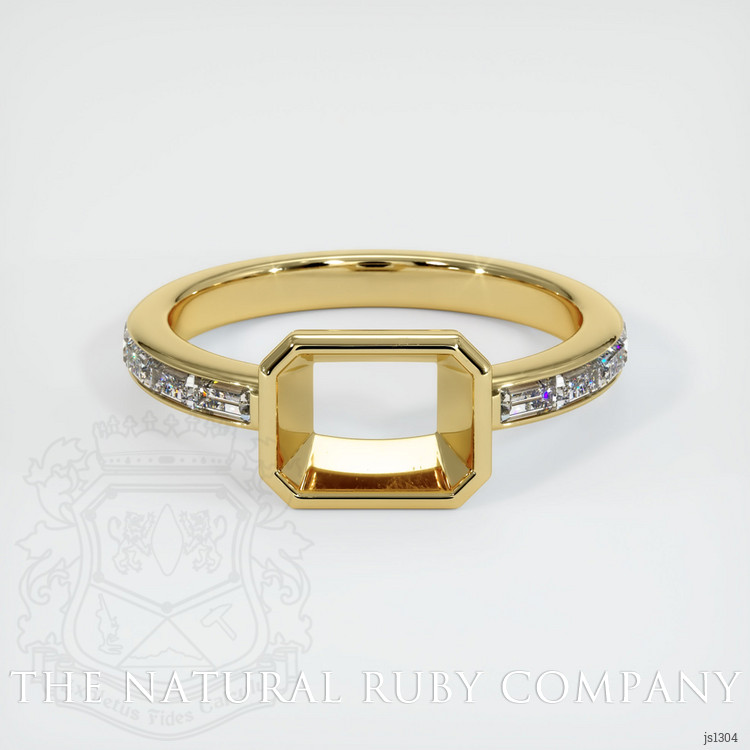 18K Yellow Gold Accent Stones Ring Setting
