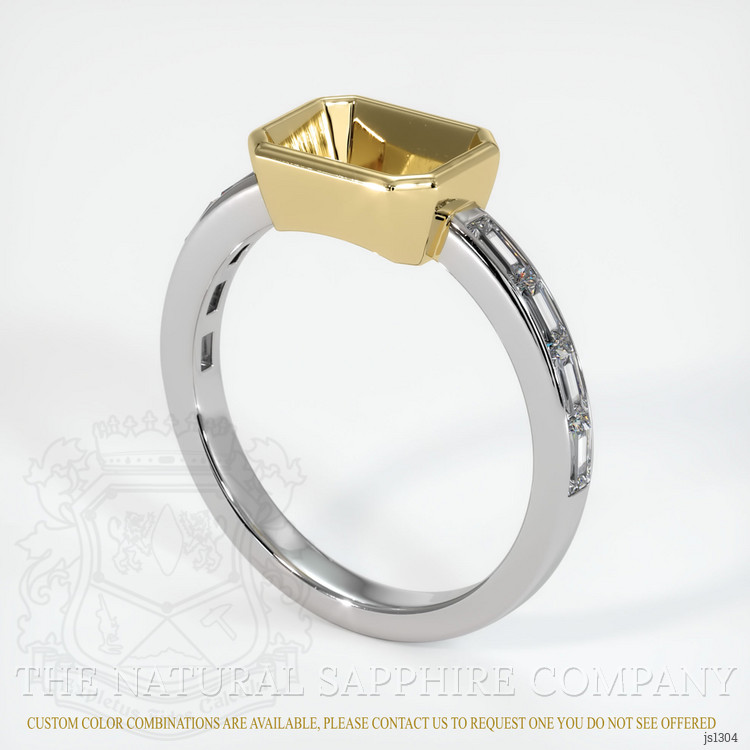 14K Yellow & White Accent Stones Ring Setting