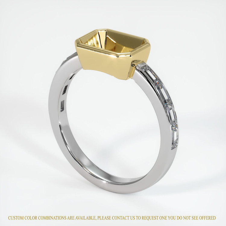 14K Yellow & White Accent Stones Ring Setting