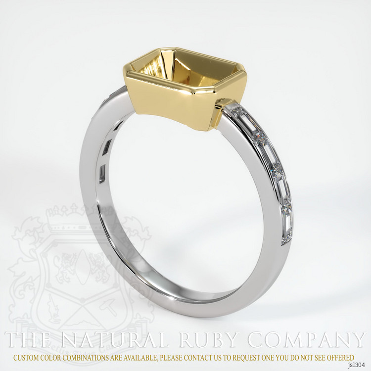 14K Yellow & White Accent Stones Ring Setting