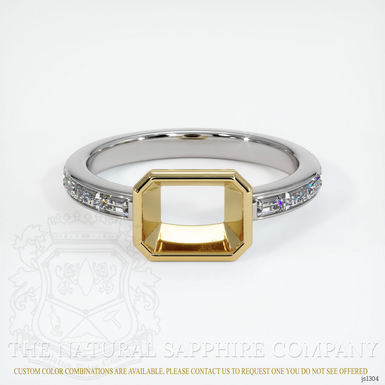 14K Yellow & White Accent Stones Ring Setting