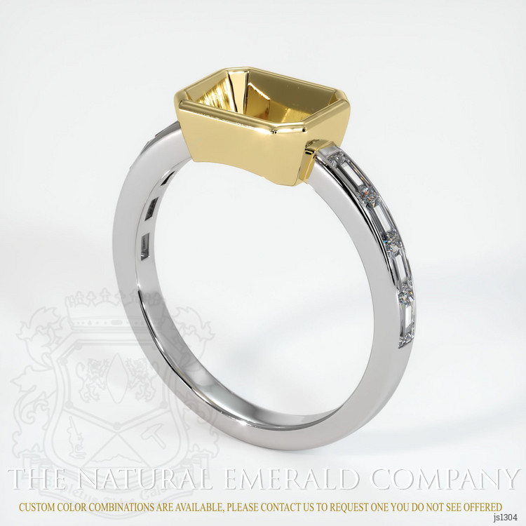 18K Yellow & White Accent Stones Ring Setting