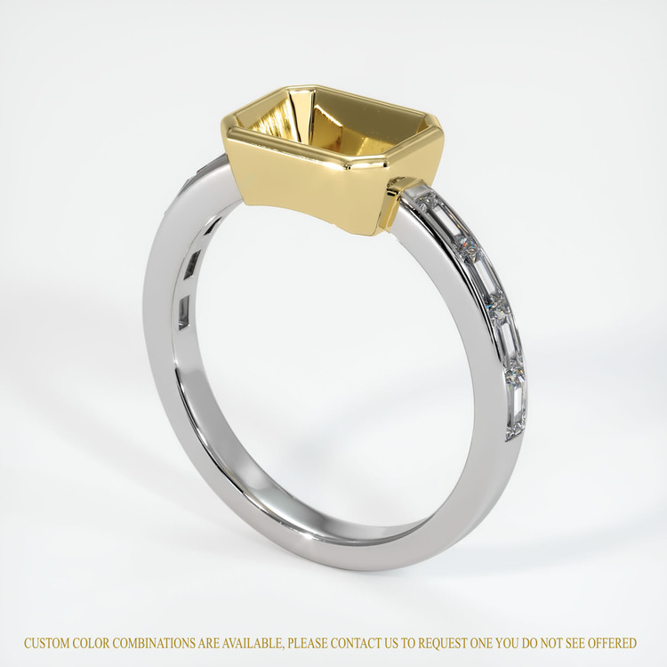 18K Yellow & White Accent Stones Ring Setting