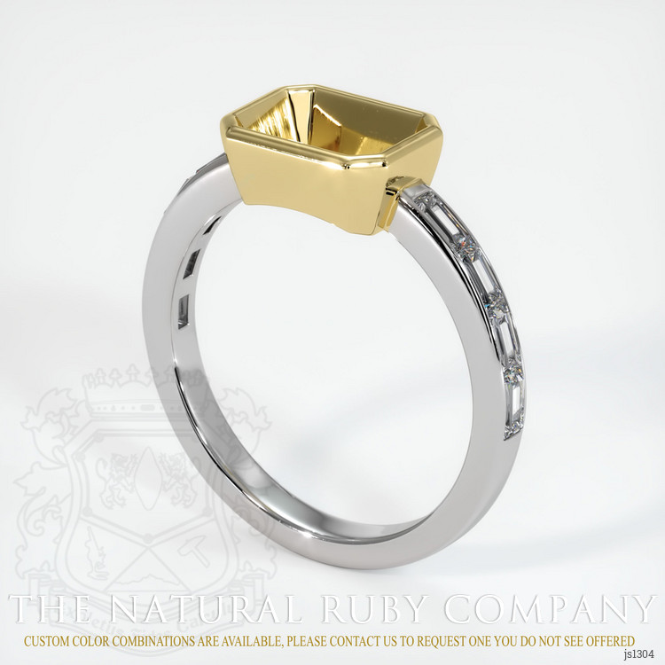 18K Yellow & White Accent Stones Ring Setting