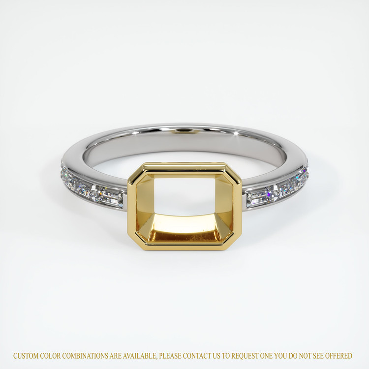 18K Yellow & White Accent Stones Ring Setting