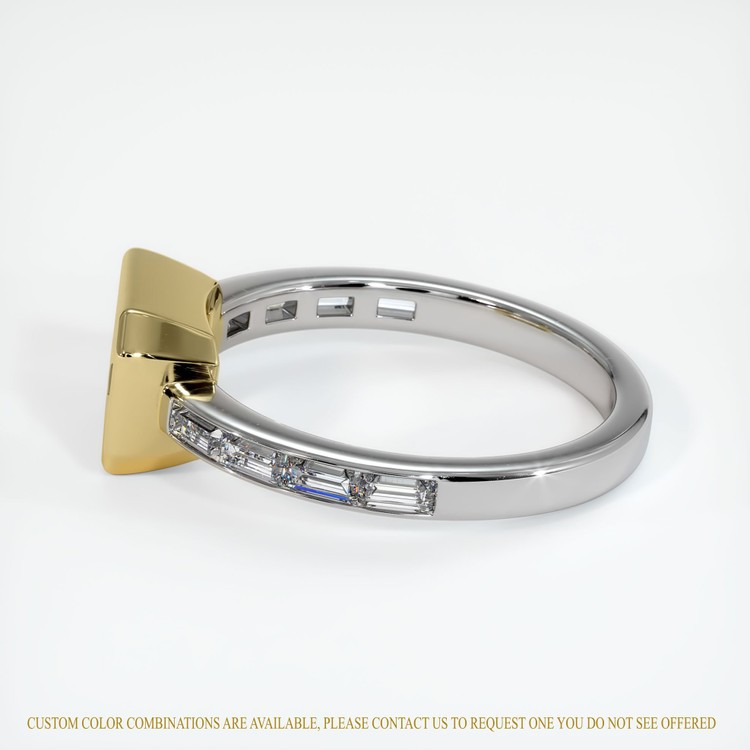 18K Yellow & White Accent Stones Ring Setting