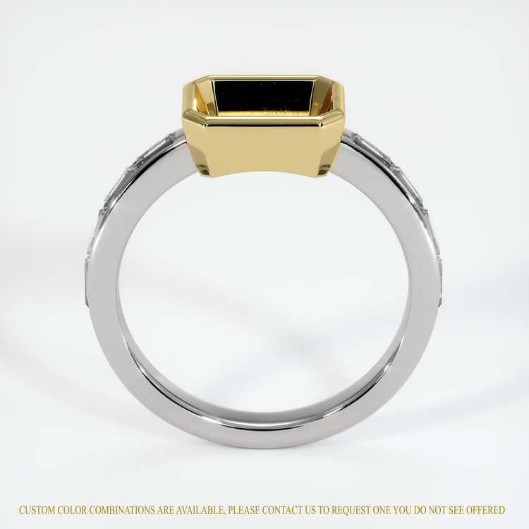 18K Yellow & White Accent Stones Ring Setting