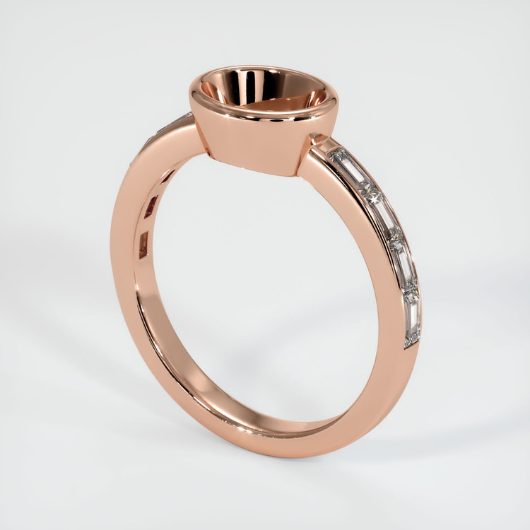 14K Rose Gold Accent Stones Ring Setting