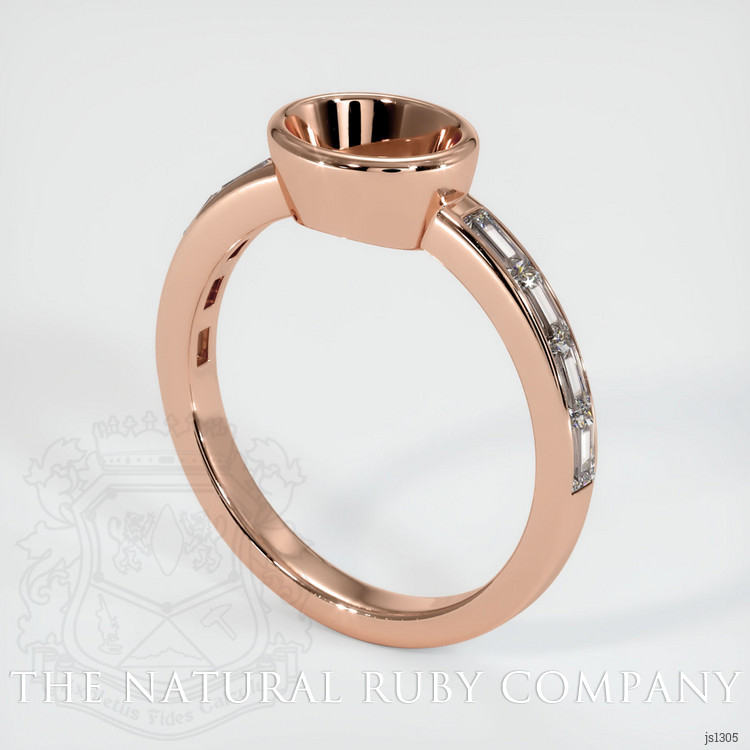 14K Rose Gold Accent Stones Ring Setting