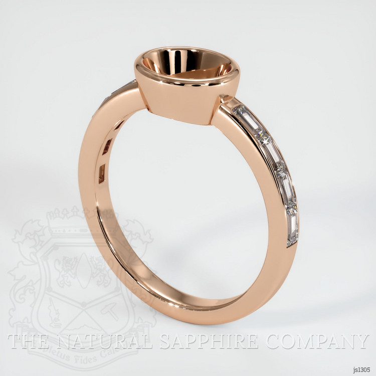 18K Rose Gold Accent Stones Ring Setting