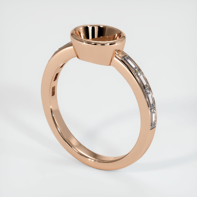 18K Rose Gold Accent Stones Ring Setting