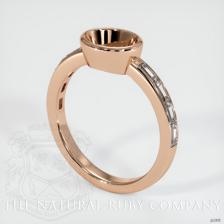 18K Rose Gold Accent Stones Ring Setting