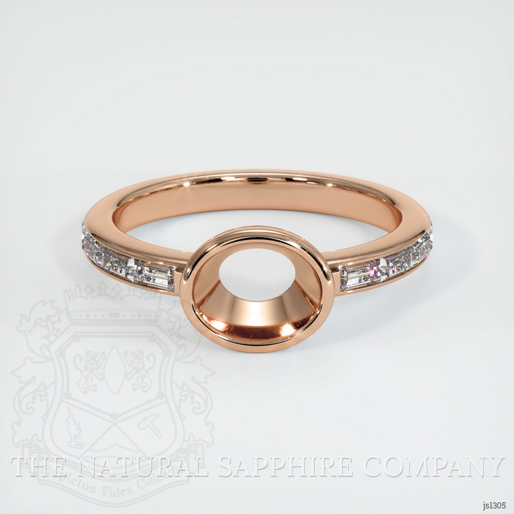 18K Rose Gold Accent Stones Ring Setting