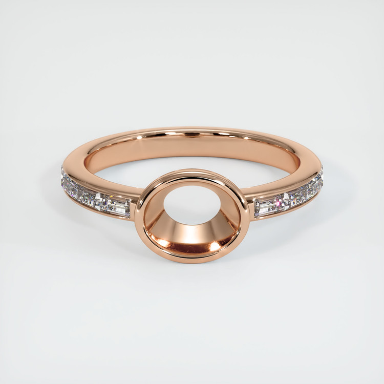 18K Rose Gold Accent Stones Ring Setting