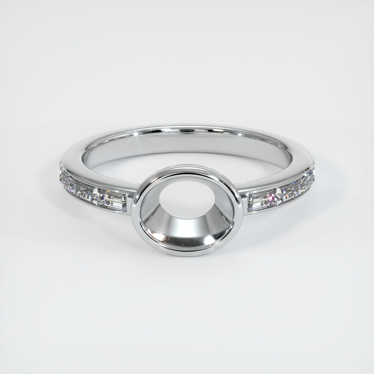 14K White Gold Accent Stones Ring Setting
