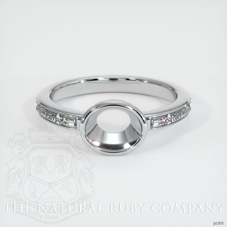 14K White Gold Accent Stones Ring Setting
