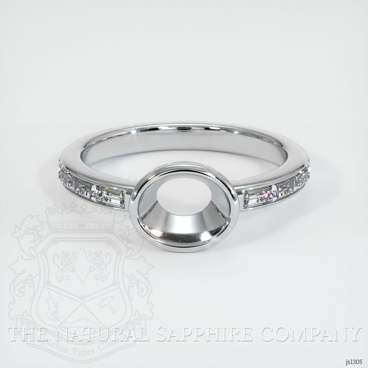 14K White Gold Accent Stones Ring Setting