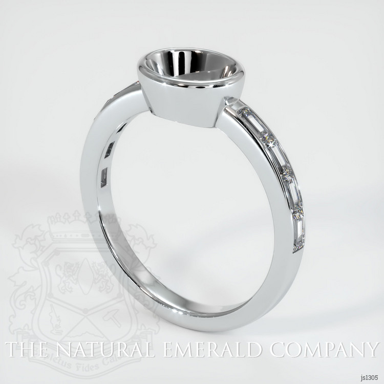 Bezel Emerald Ring 6.21 Ct., 18K White Gold