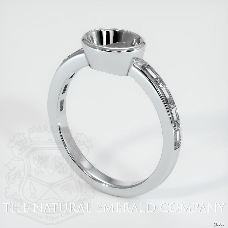 18K White Gold Accent Stones Ring Setting