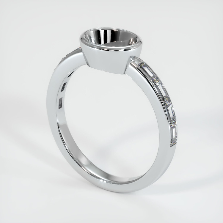 18K White Gold Accent Stones Ring Setting