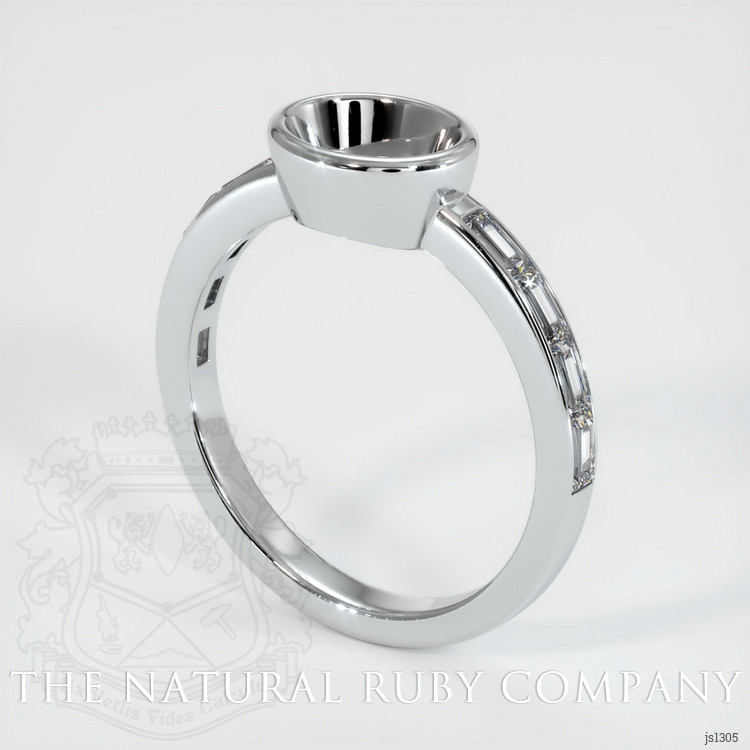 18K White Gold Accent Stones Ring Setting