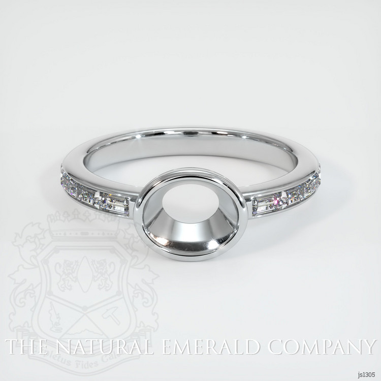 18K White Gold Accent Stones Ring Setting