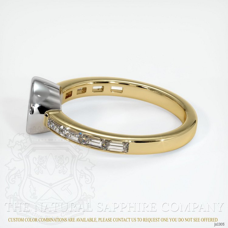 14K White & Yellow Accent Stones Ring Setting