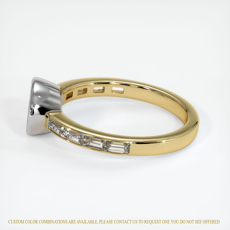 14K White & Yellow Accent Stones Ring Setting