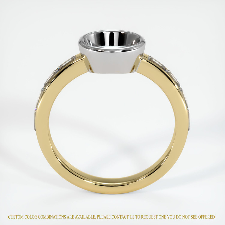 14K White & Yellow Accent Stones Ring Setting