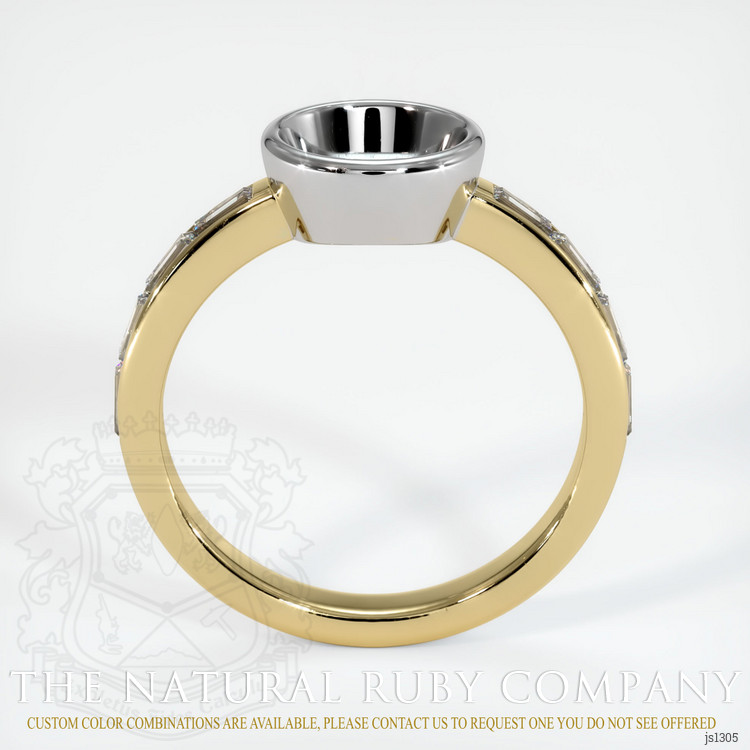 14K White & Yellow Accent Stones Ring Setting