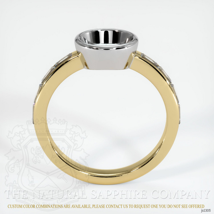 14K White & Yellow Accent Stones Ring Setting