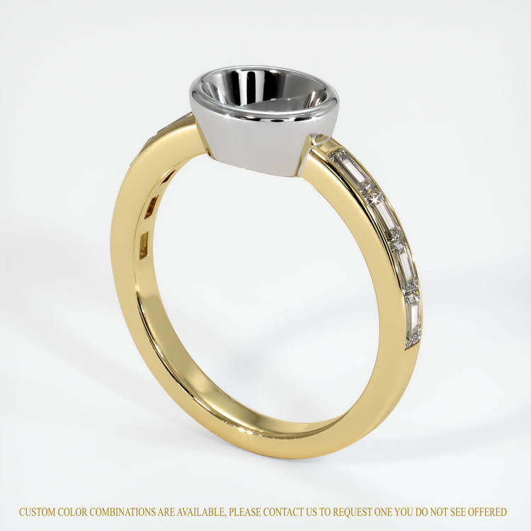 18K White & Yellow Accent Stones Ring Setting