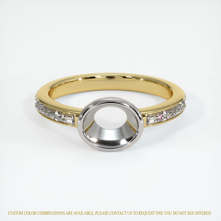 18K White & Yellow Accent Stones Ring Setting