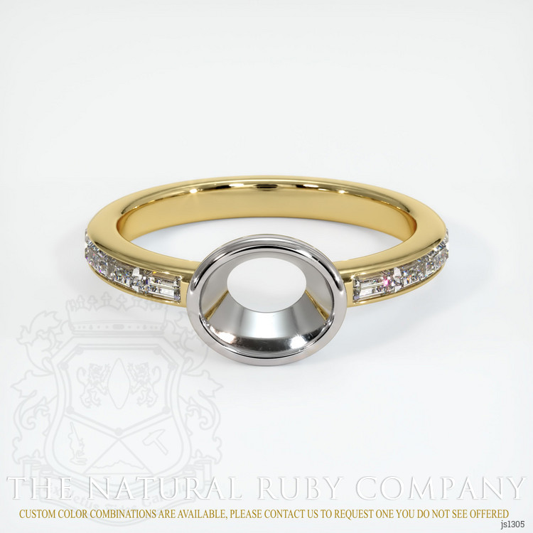 18K White & Yellow Accent Stones Ring Setting