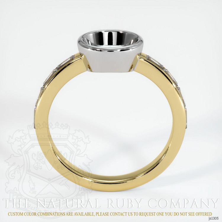 18K White & Yellow Accent Stones Ring Setting