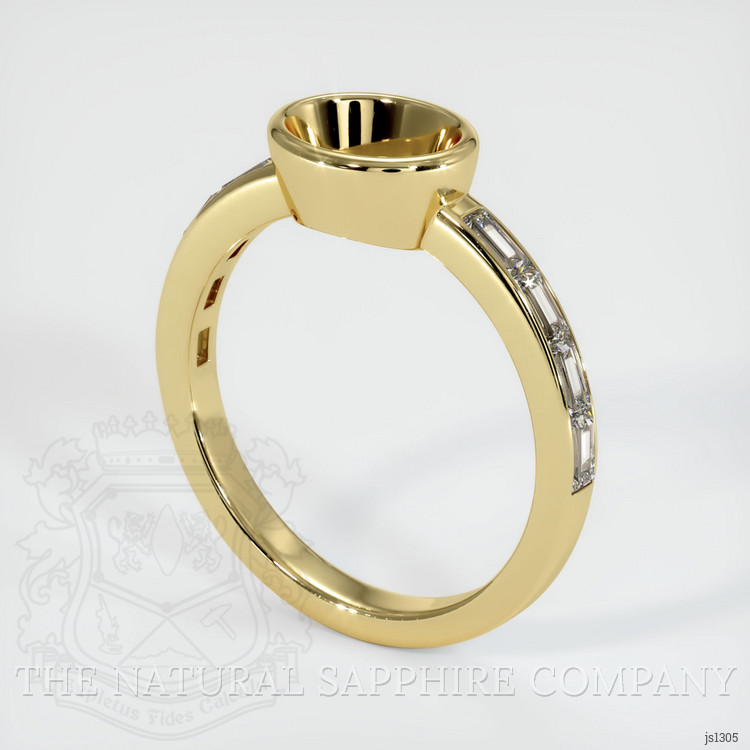 18K Yellow Gold Accent Stones Ring Setting