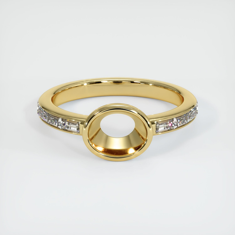 18K Yellow Gold Accent Stones Ring Setting
