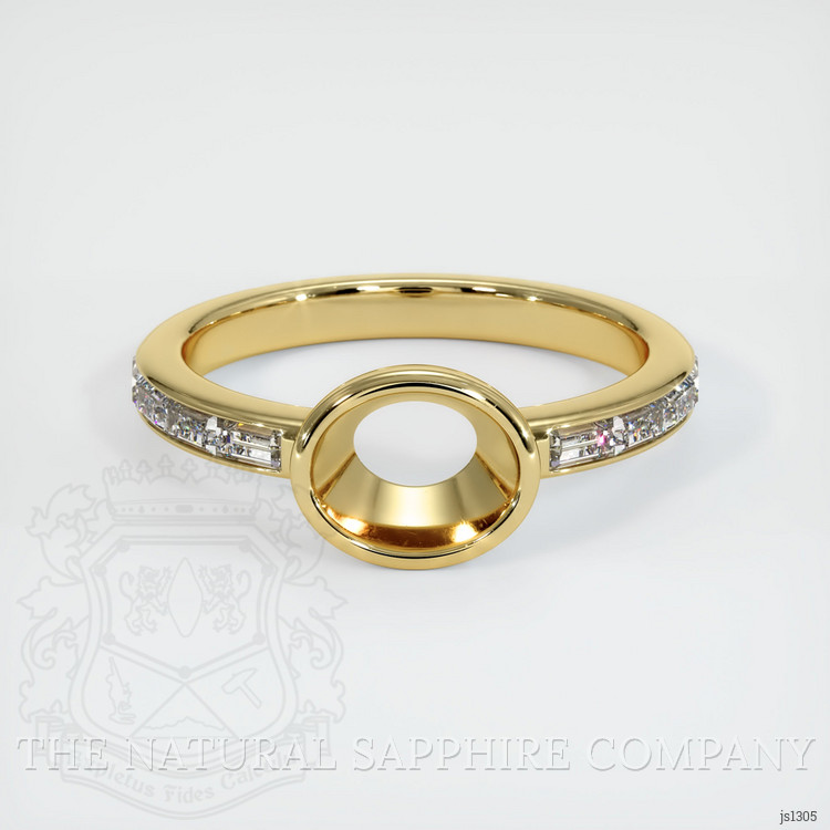18K Yellow Gold Accent Stones Ring Setting