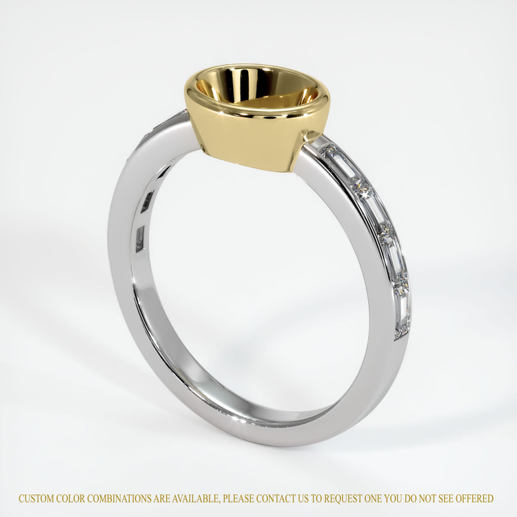 14K Yellow & White Accent Stones Ring Setting