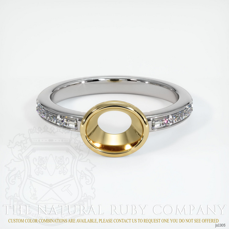 14K Yellow & White Accent Stones Ring Setting