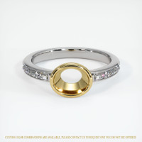 18K Yellow & White Accent Stones Ring Setting Image