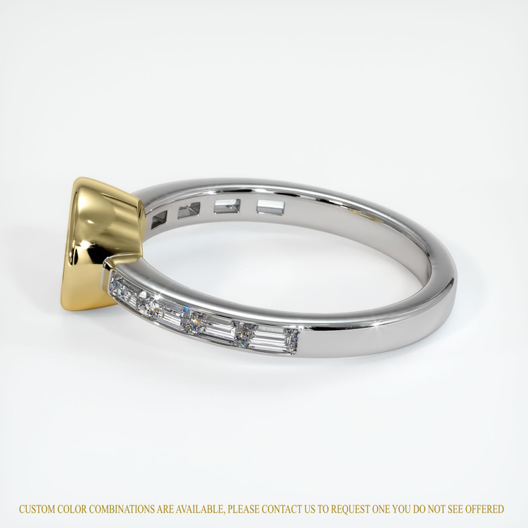 18K Yellow & White Accent Stones Ring Setting