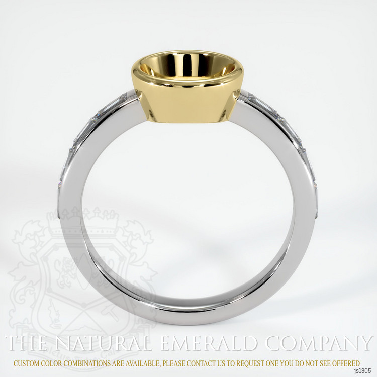 18K Yellow & White Accent Stones Ring Setting