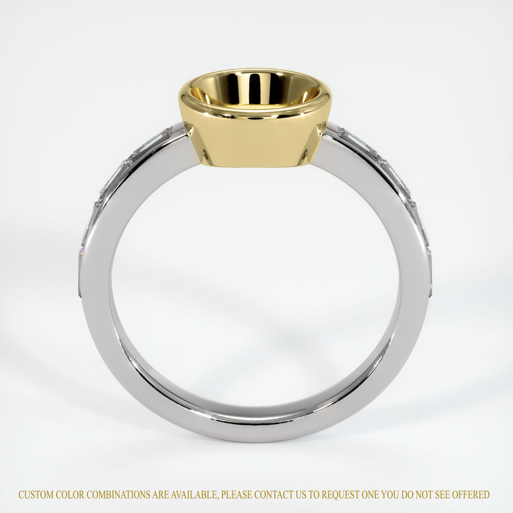 18K Yellow & White Accent Stones Ring Setting